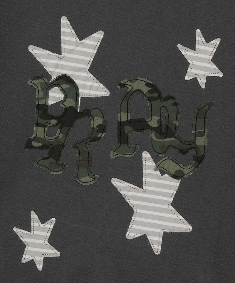 PRAY APPLIQUE CROP ZIP UP HOODIE