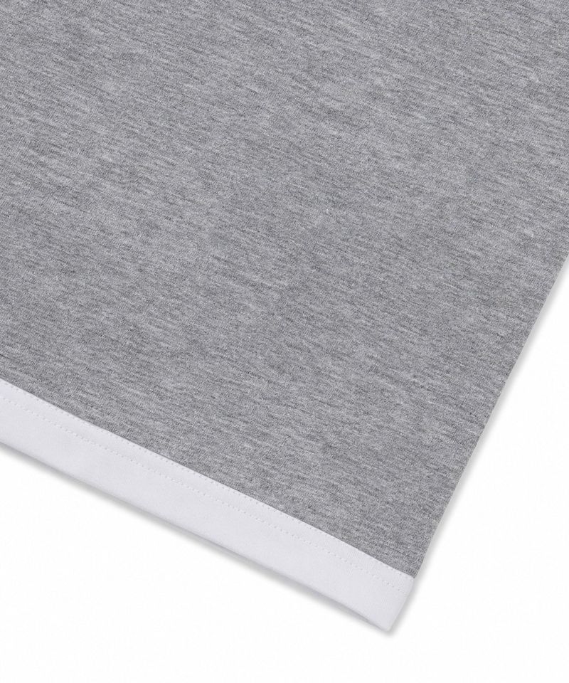 Layered Roll-Up Cropped T-shirt - Gray
