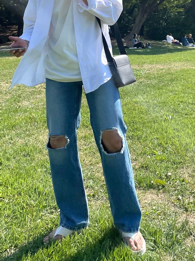 EASY DETROYED DENIM PANTS(2COLOR)
