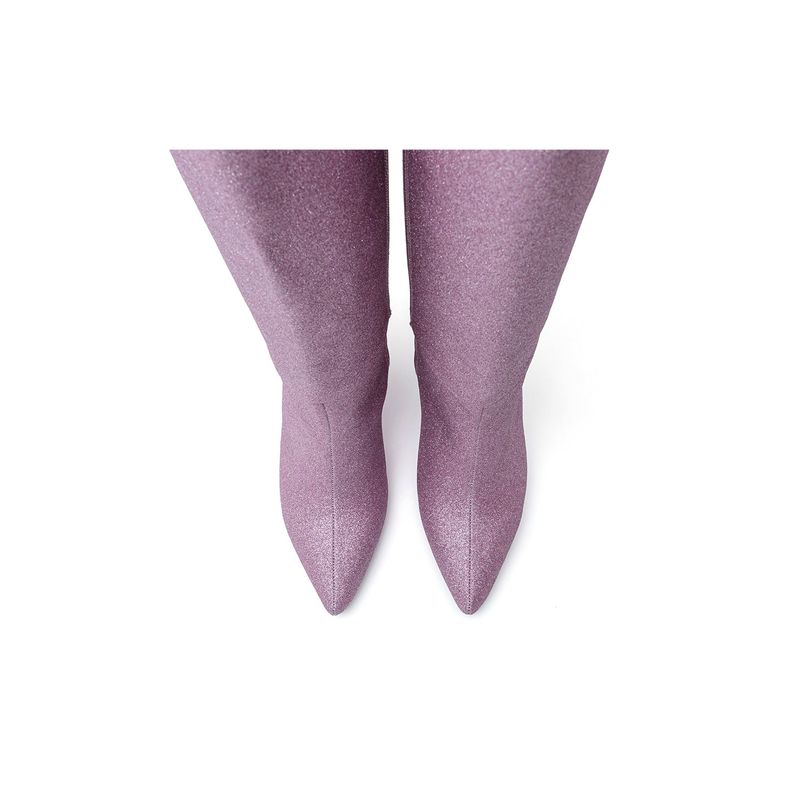 Pearl Shining Stiletto Boots Heel(Pink)