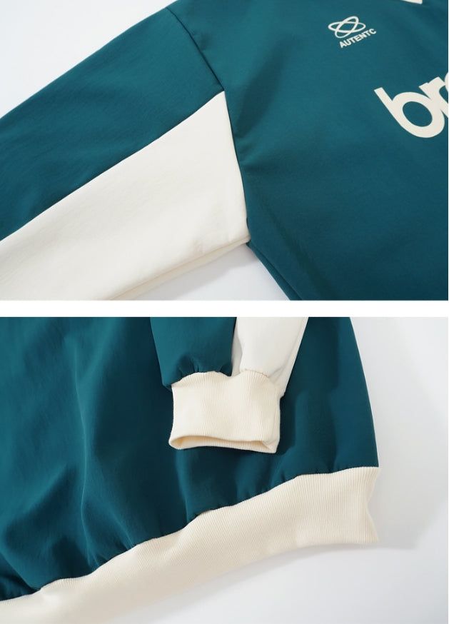 Athletic v-neck nylon sweatshirt