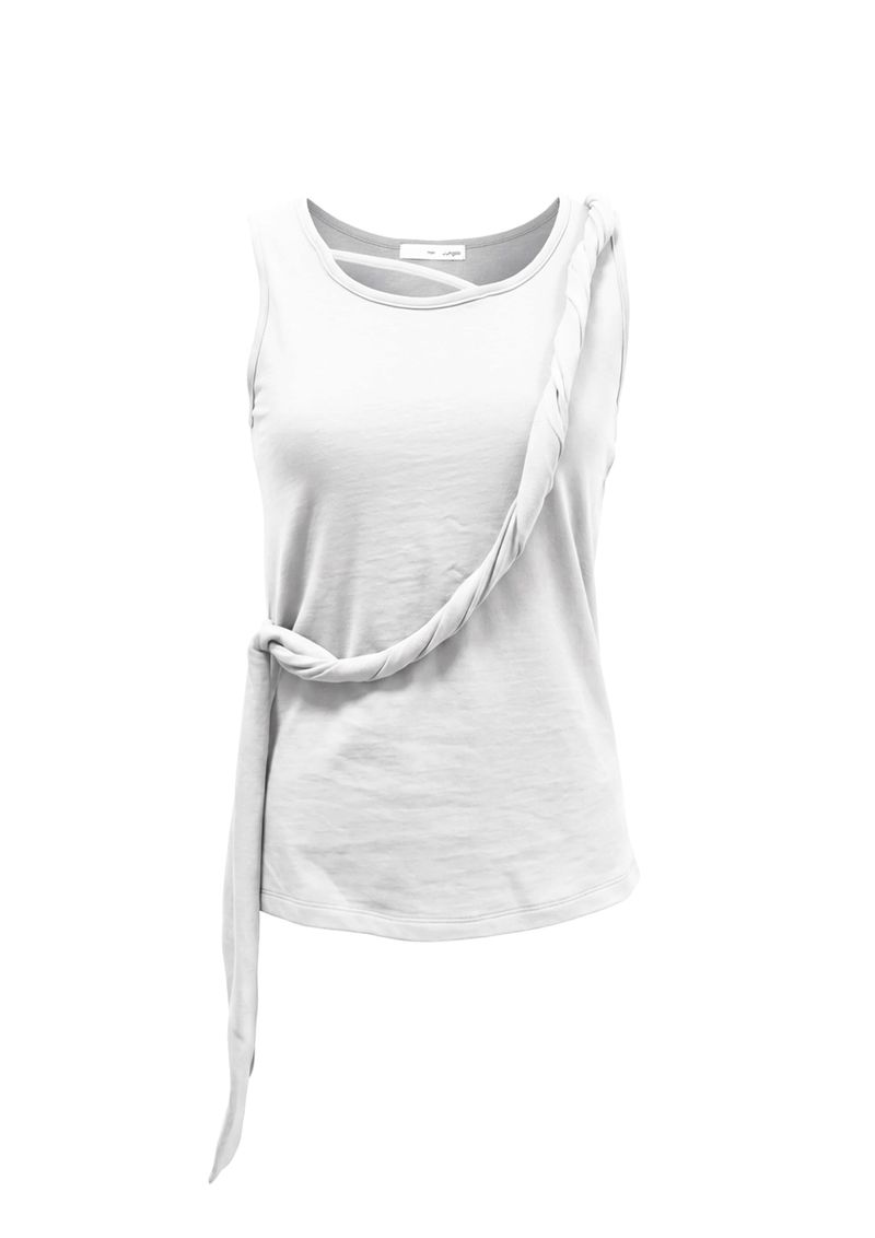 FLOATING LOOP SLEEVELESS . WHITE