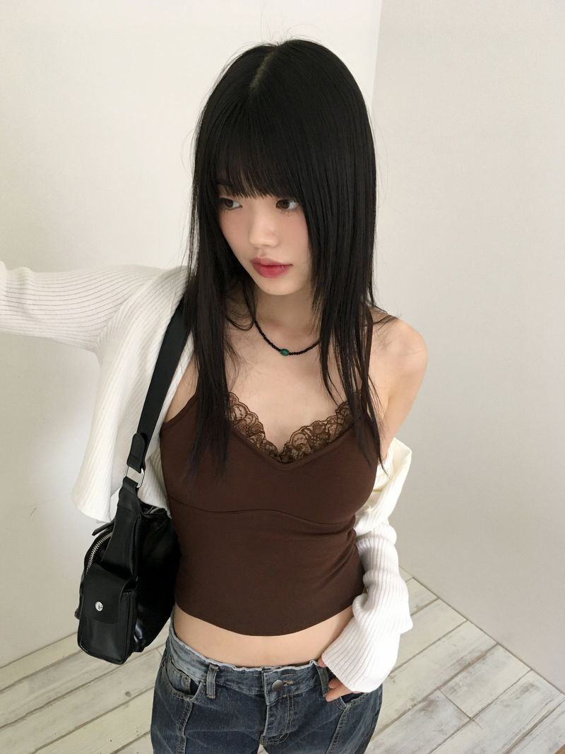 WONDER WONDER(ワンダーワンダー)の「Charlotte lace layered cap tank top(Tops)」