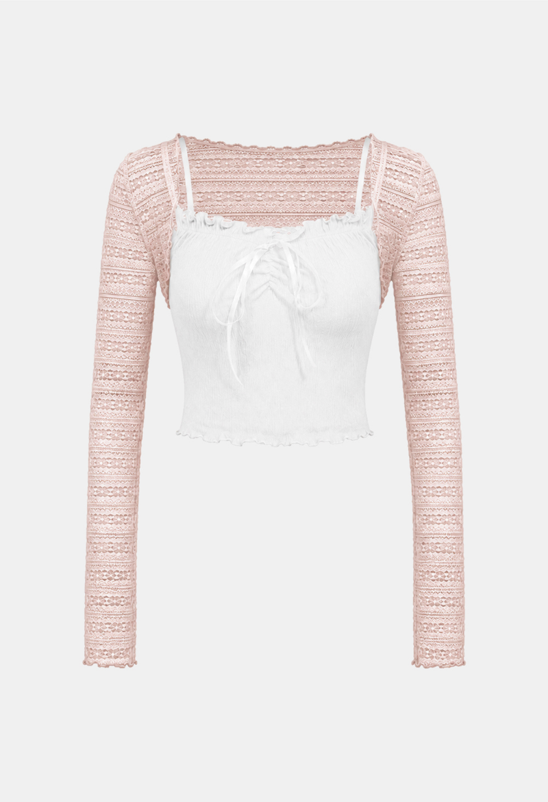 Arielle Lace Ribbon Top Set