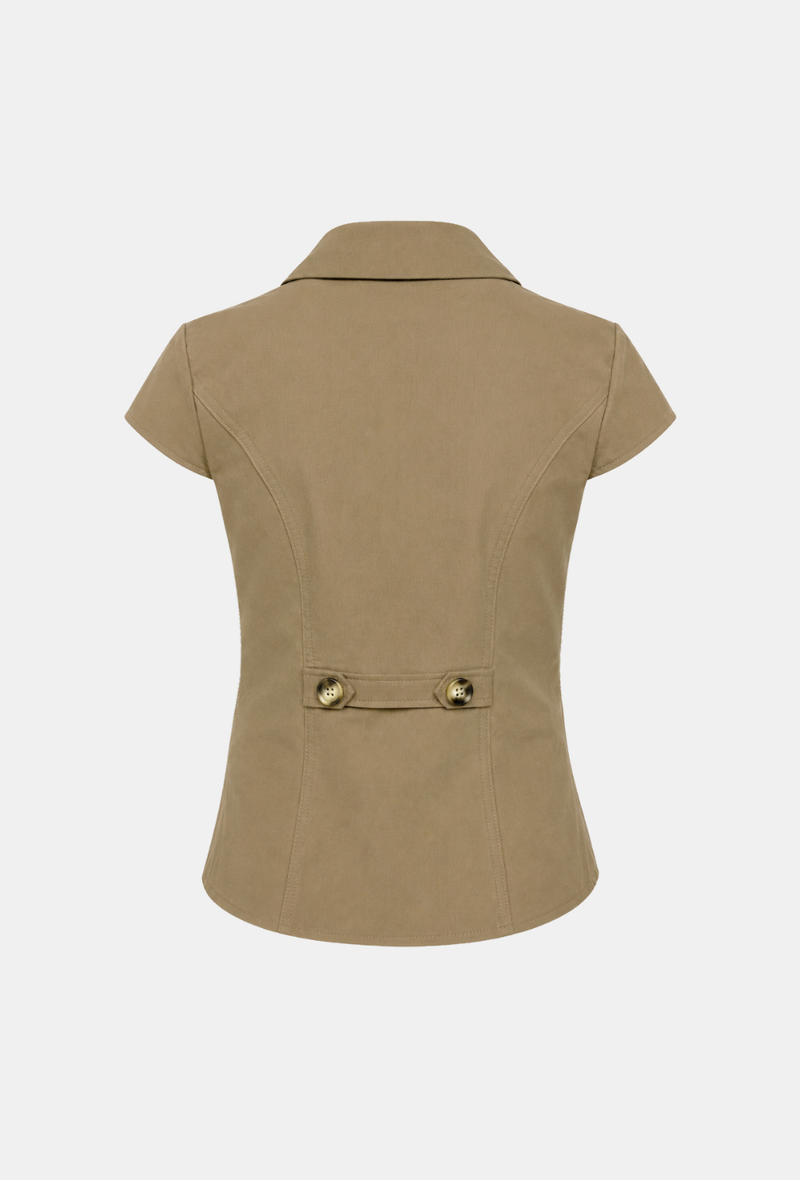 Roven Double Button Collar Blouse