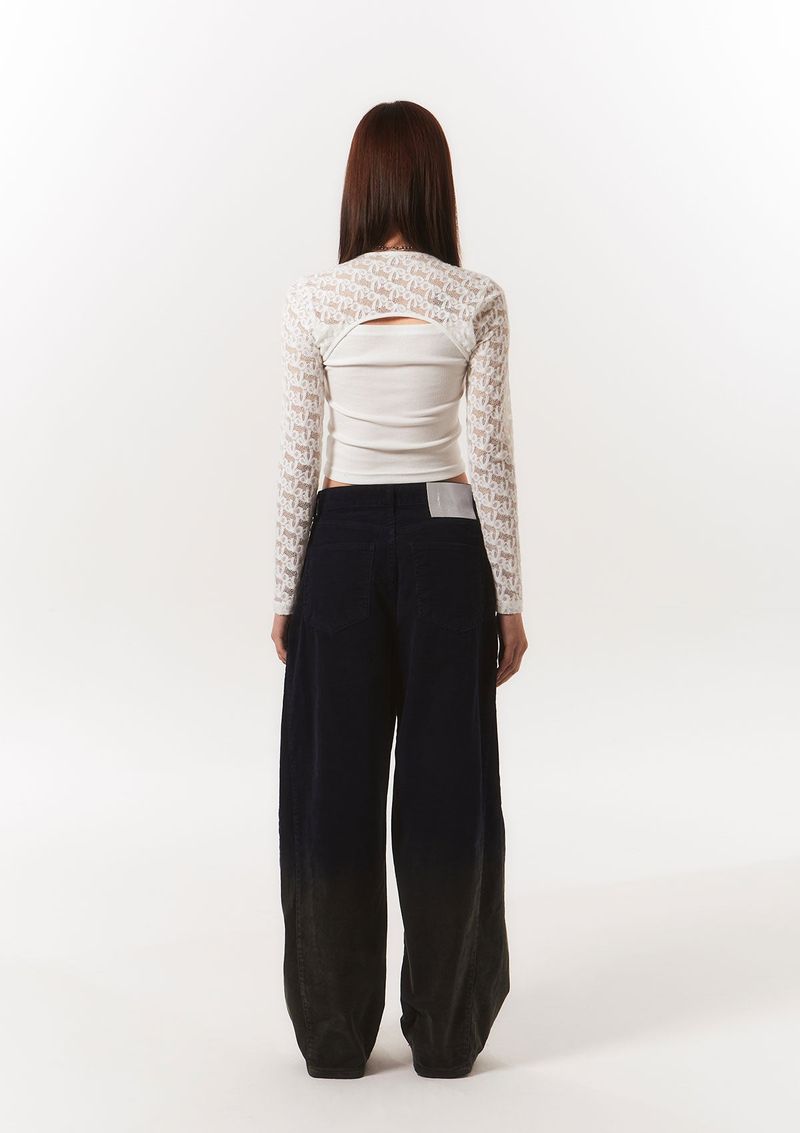 lace bolero hook top - ivory