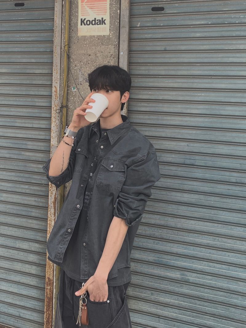 Smudge-Washed Cotton Shirt (5 Colors)