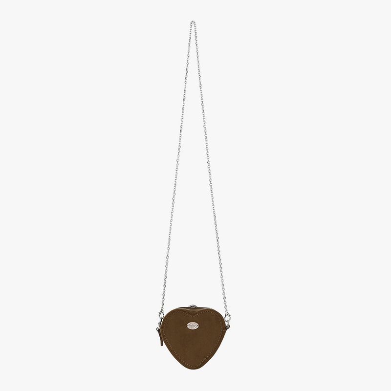 HEART SUEDE MINI BAG (BROWN)