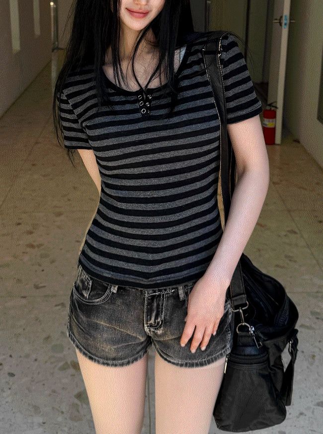 hatsukoshi（ハツコシ）の「26SS★ [MADE] Dark Slick Stripe Henry（Tops）」