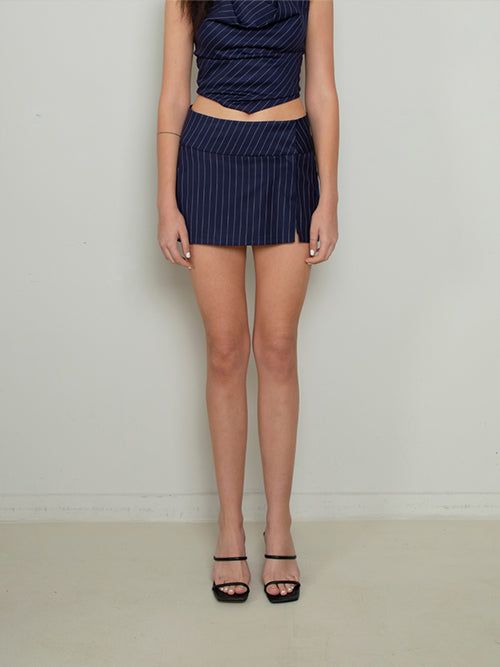 Not your rose(ノットユアローズ)の「Hailey slit skirt (navy)(Skirts)」