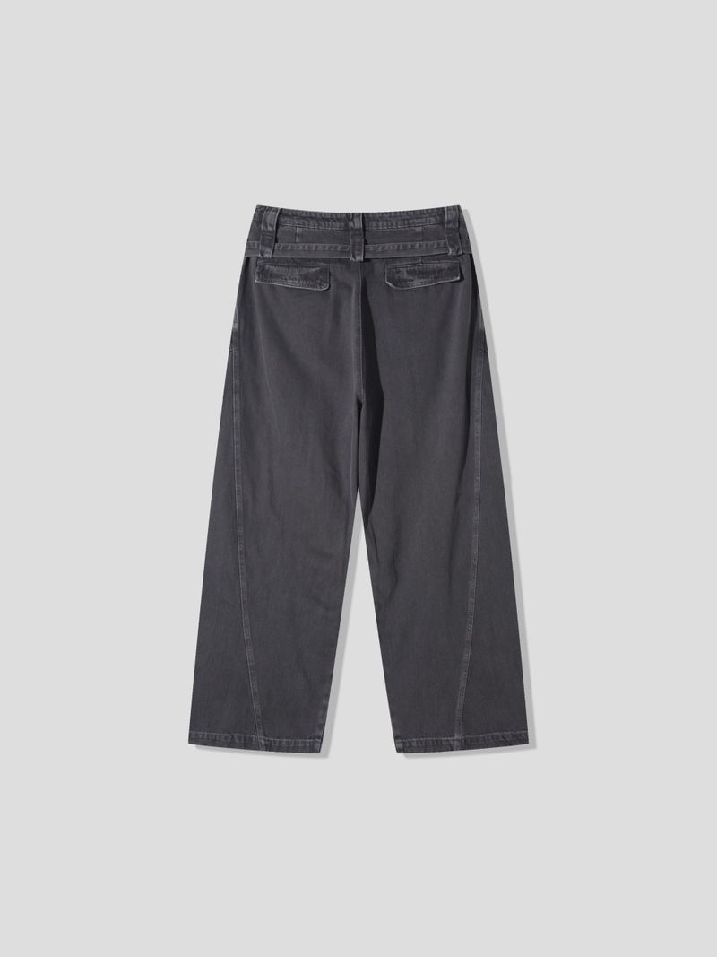 Belted cut line dying cargo pants