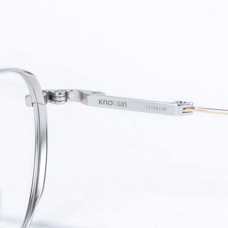 Knouun Round titanium glasses CODE. 102. B Silver N Gold