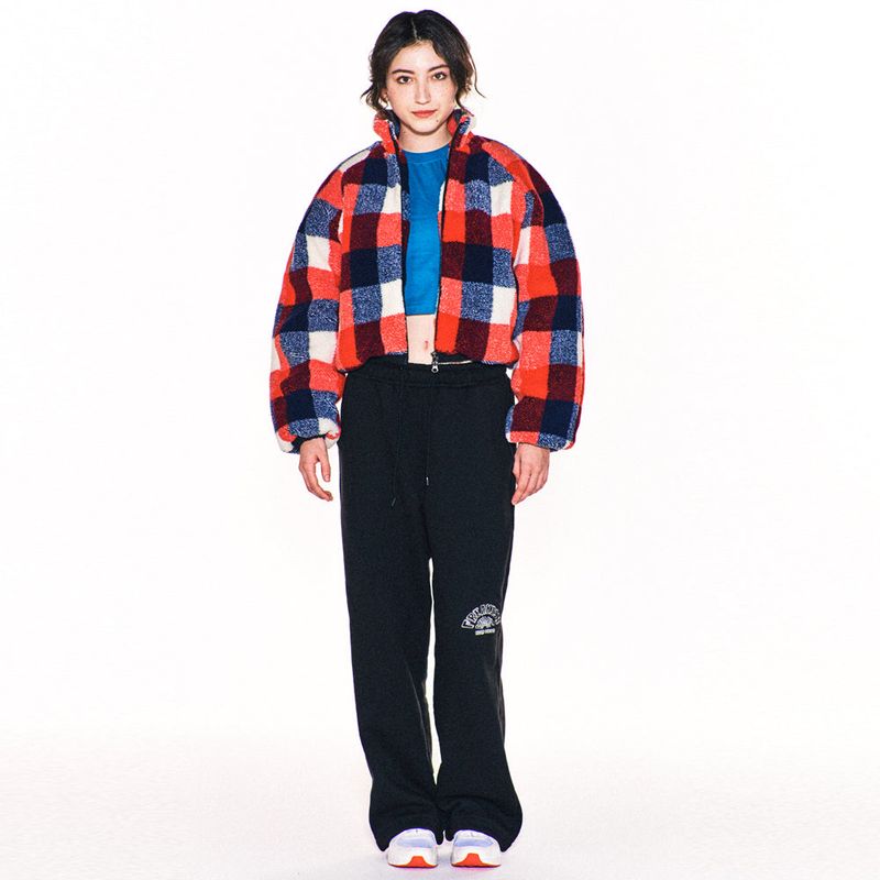 WEIRD FLEECE CROP JACKET (RED)