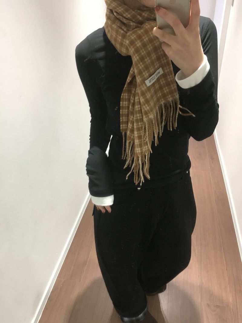 [MD Pick]Fine wool check muffler (6color)