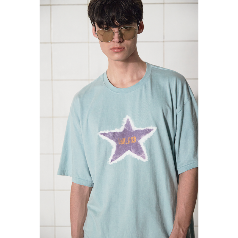 TIE-DYE STAR LOGO T SHIRT / MINT