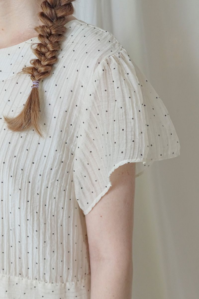 Audrey Dot Dress [Cream]