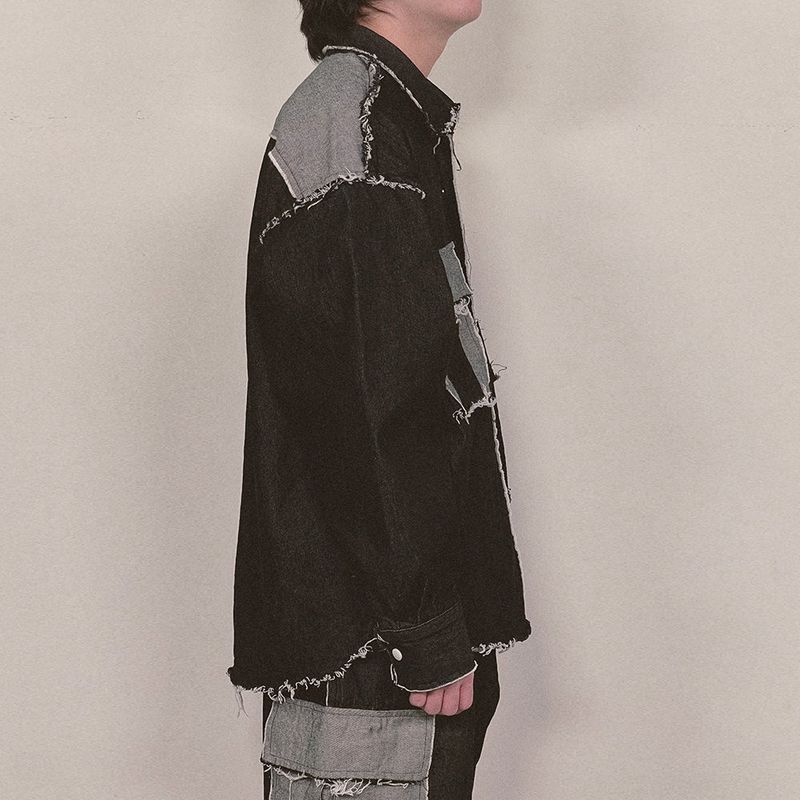 grunge denim shirt_black