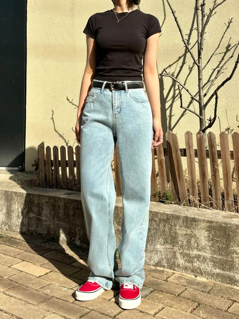 WIDE LIGHT BLUE DENIM PANTS code 21010