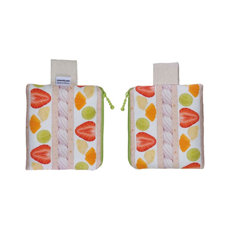 Square Zipper Pouch _Fruit Sando