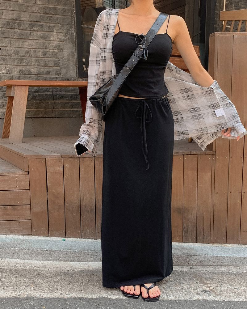 Ri-Lu Banded Long Skirt