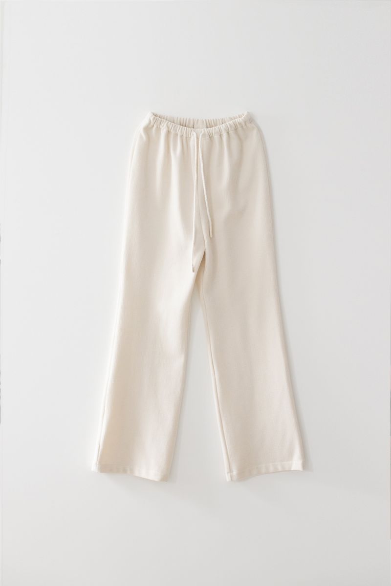 Corduroy boots cut pants (Ivory)