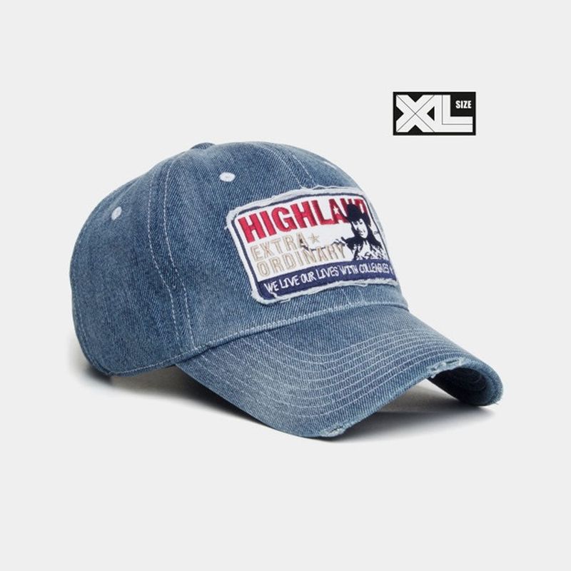 PLATEAU（プラトー）の「ビックサイズ XL HIGH カウデニムキャップ ブルー（帽子）」