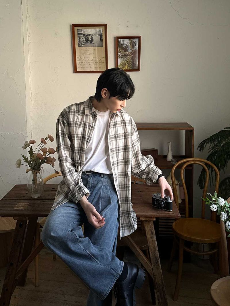 ASCLO Smart Spring Check Shirt (3color)