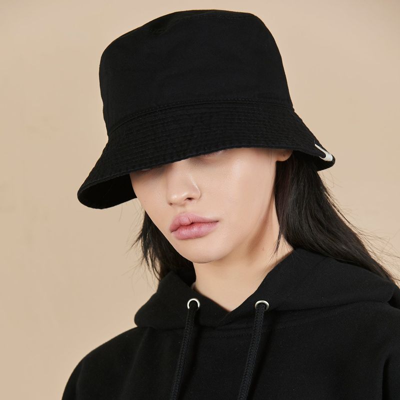 Monogram Label Pigment Bucket Hat Black