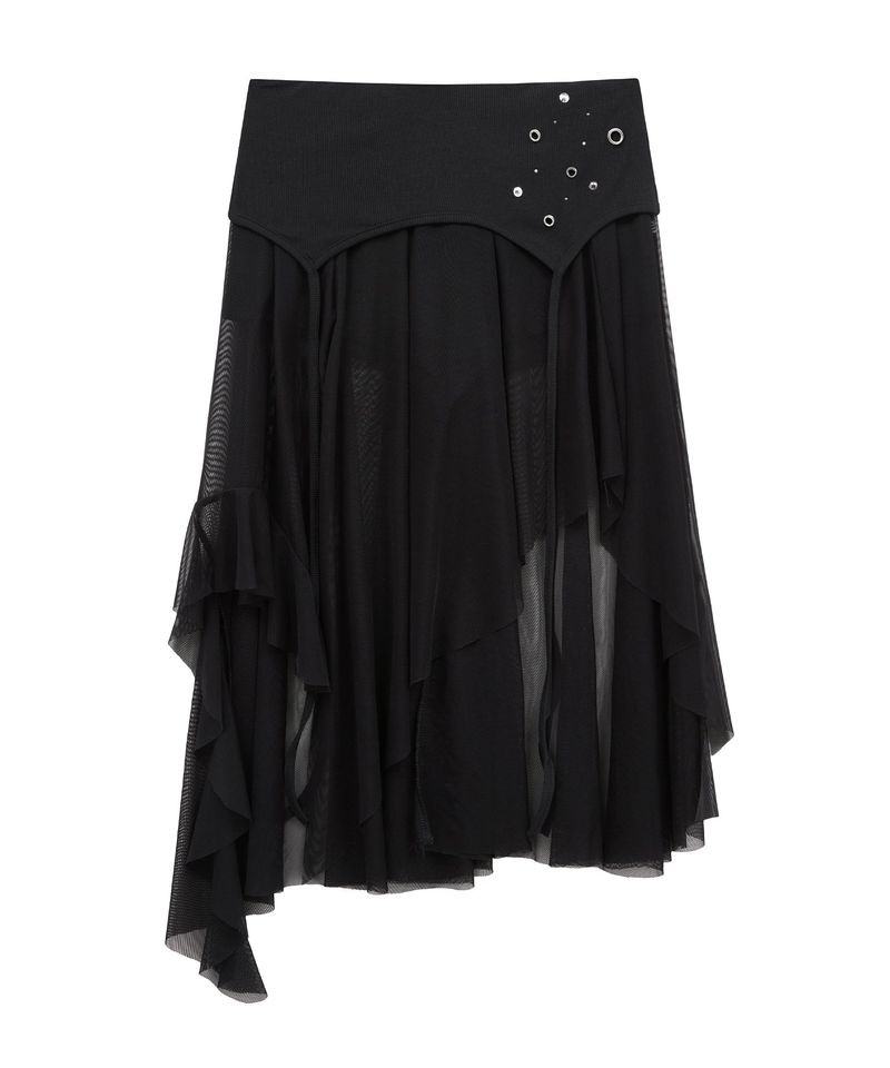 eyメッシュ スカート(black)