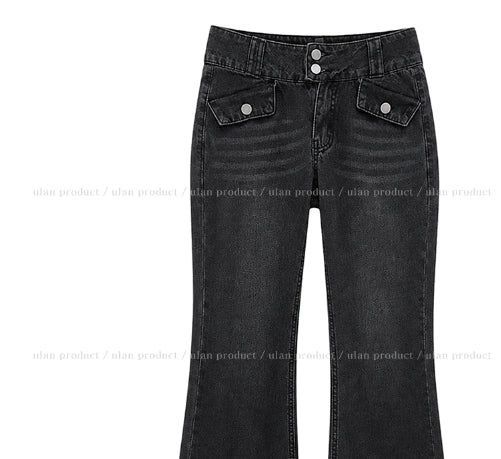 Hatin Flap Pocket Low Bootcut Denim Pants