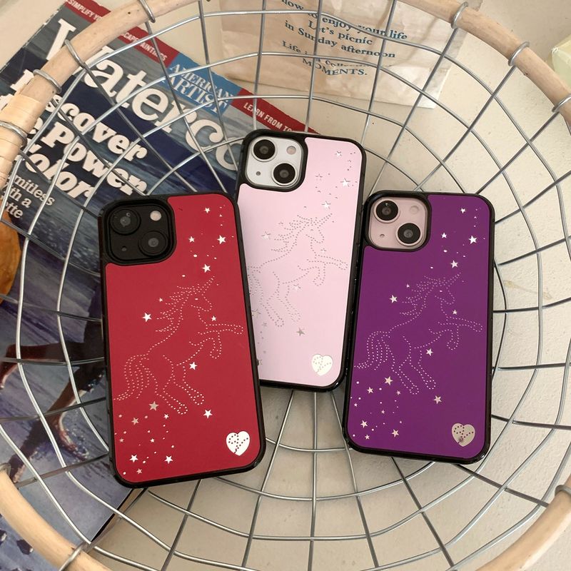 [MADE][Mirror Bumper Case] Starlit Unicorn ⋆ Red