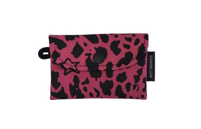 Simple Card wallet _Leopard Pink