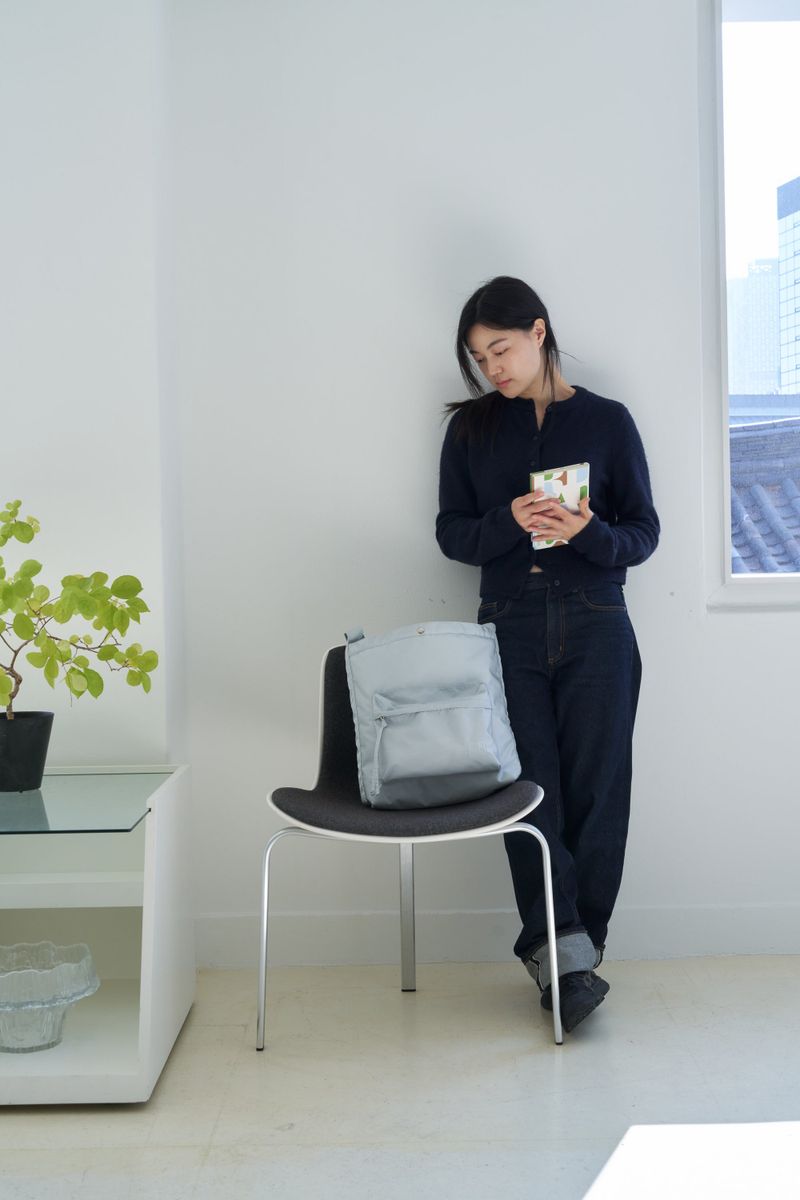 puff pocket padding bag (silver)