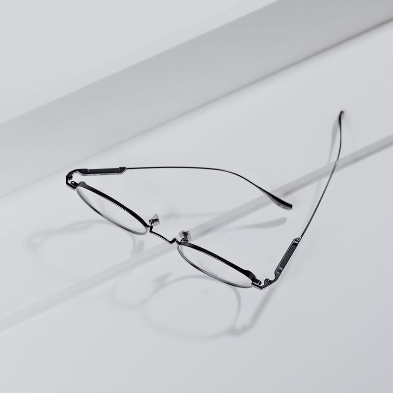 Knouun Round titanium glasses CODE. 102. B Navy