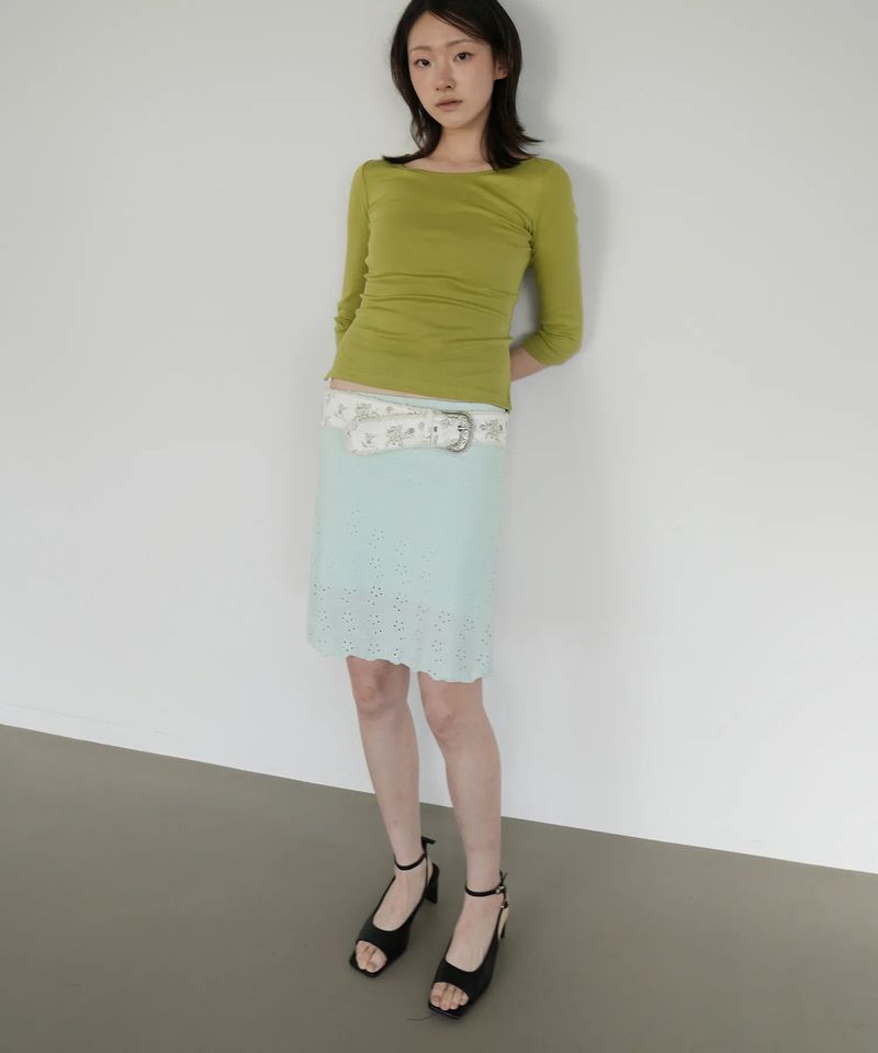 Mint Streched Midi Skirt (2sizes)