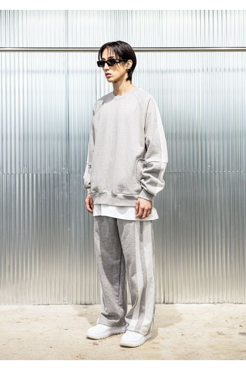 REVERSE INCISON POCKET SWEAT SHIRTS