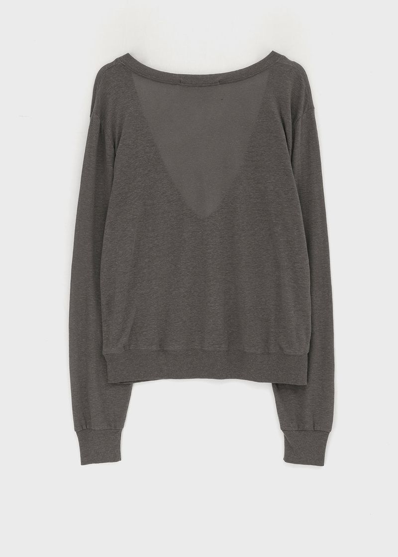 [MADE] Roslyn Deep V-Neck Summer Long Sleeve Top (Linen 55%)
