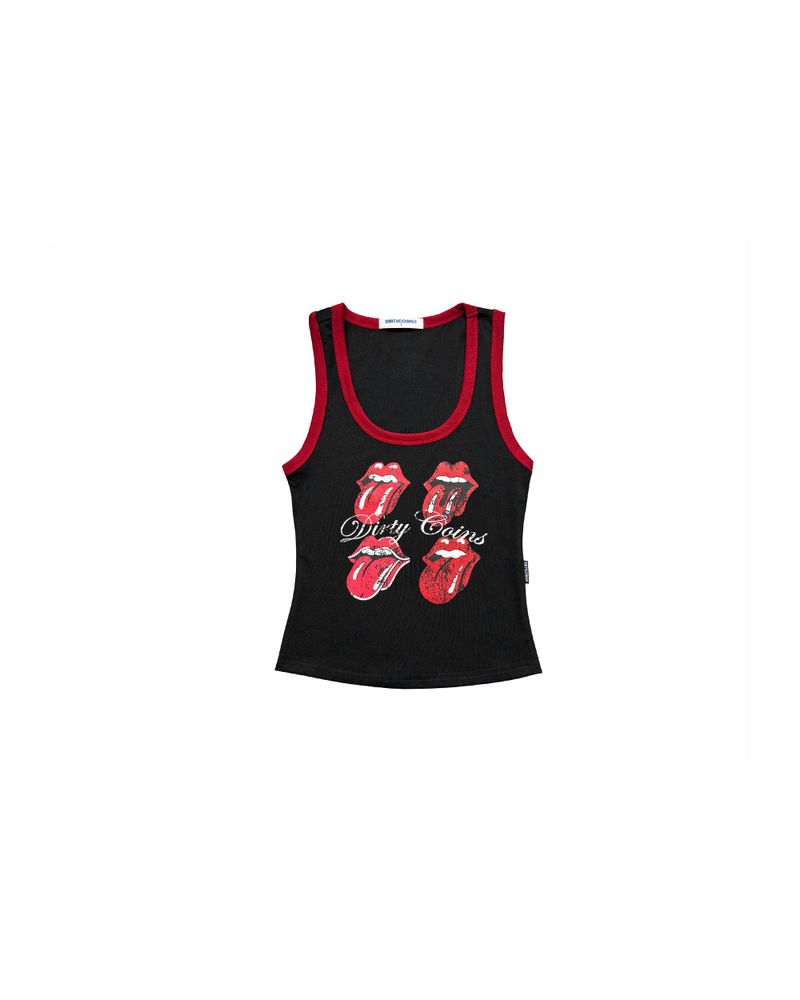 DirtyCoins（ダーティーコインズ）の「DC x The Rolling Stones Variations Women Tank Top Black（Tops）」