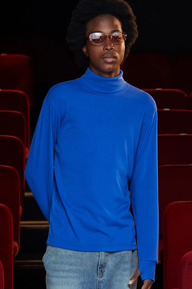 TURTLENECK KNIT T SHIRT / BLUE