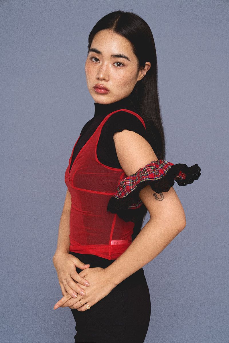 CHECK SCRUNCH / RED