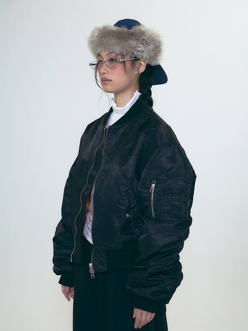 VOLUME SHIRRING MA-1 / BLACK