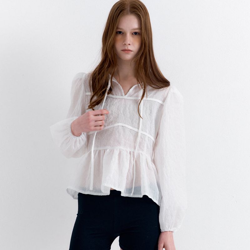 RAVEROUS（レイバロス）の「Puff Sleeve Blouse White（Tops）」