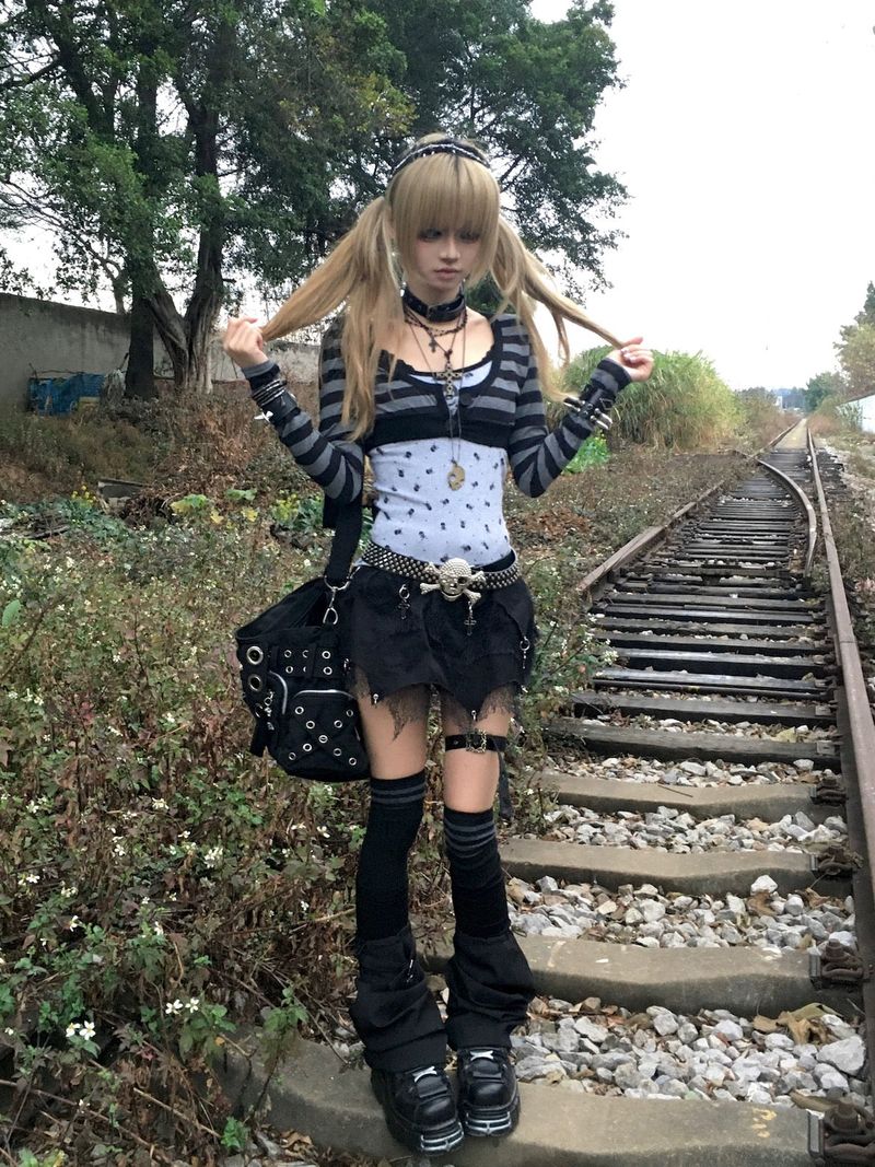 Skull Stripe Two-Piece Set