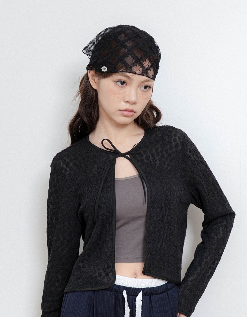 DOT LACE SCARF (BLACK)