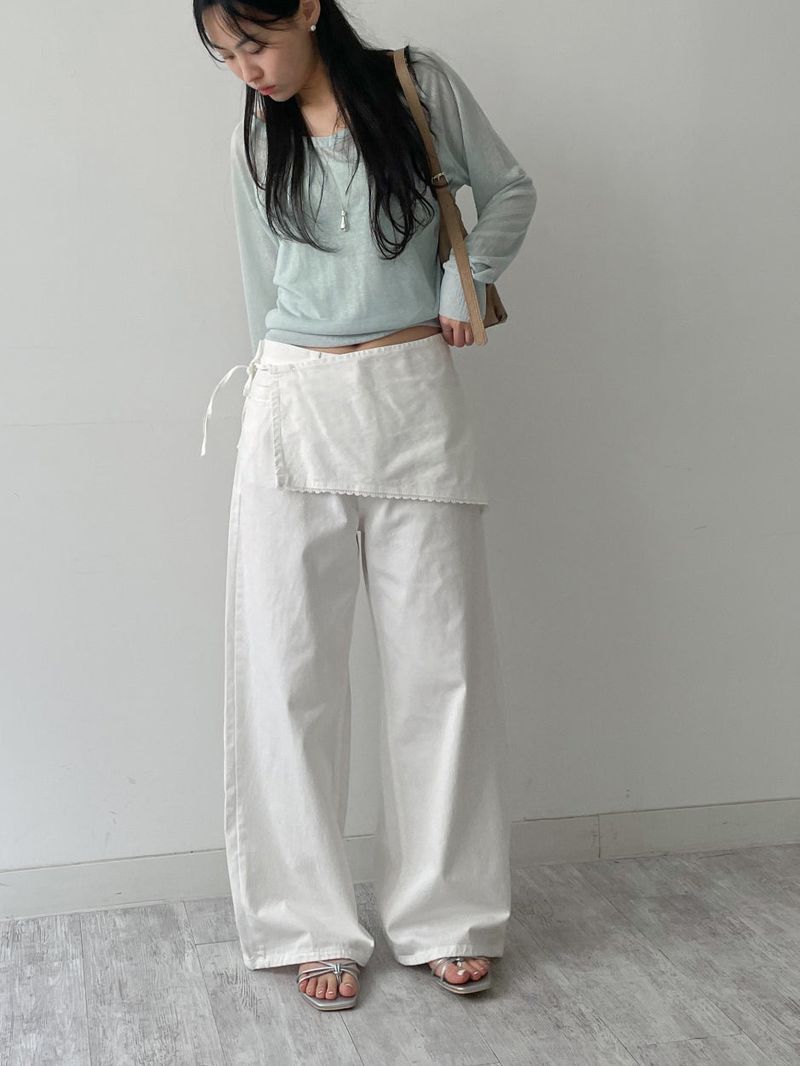 Lace Wrap Balloon Fit Wide Pants