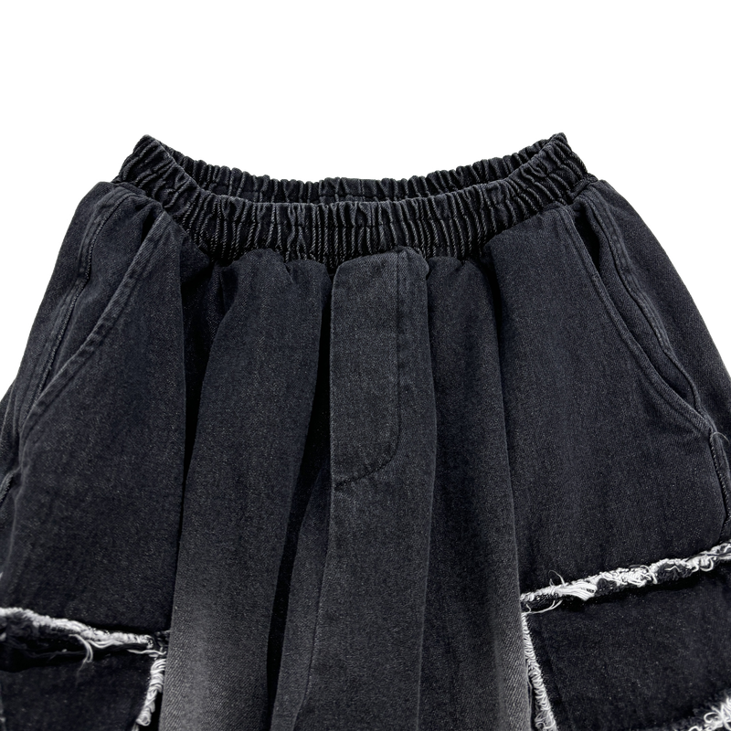 cut-off big pocket denim balloon pt