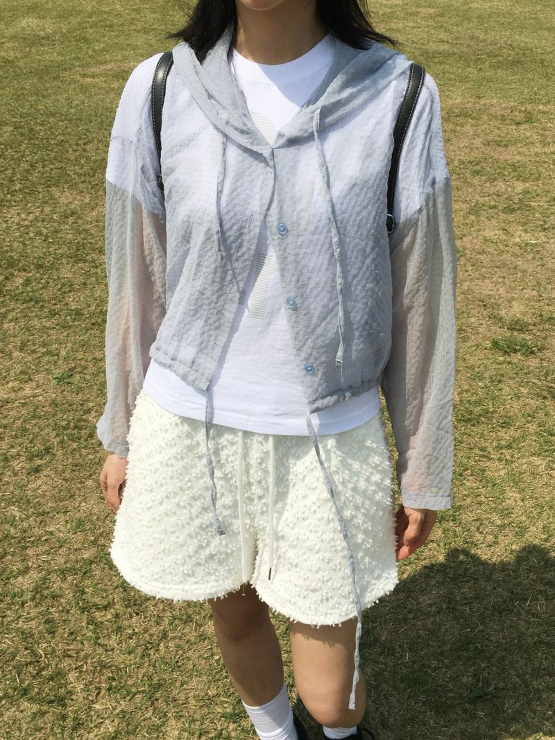 Popo Boucle banding short pants (3c)