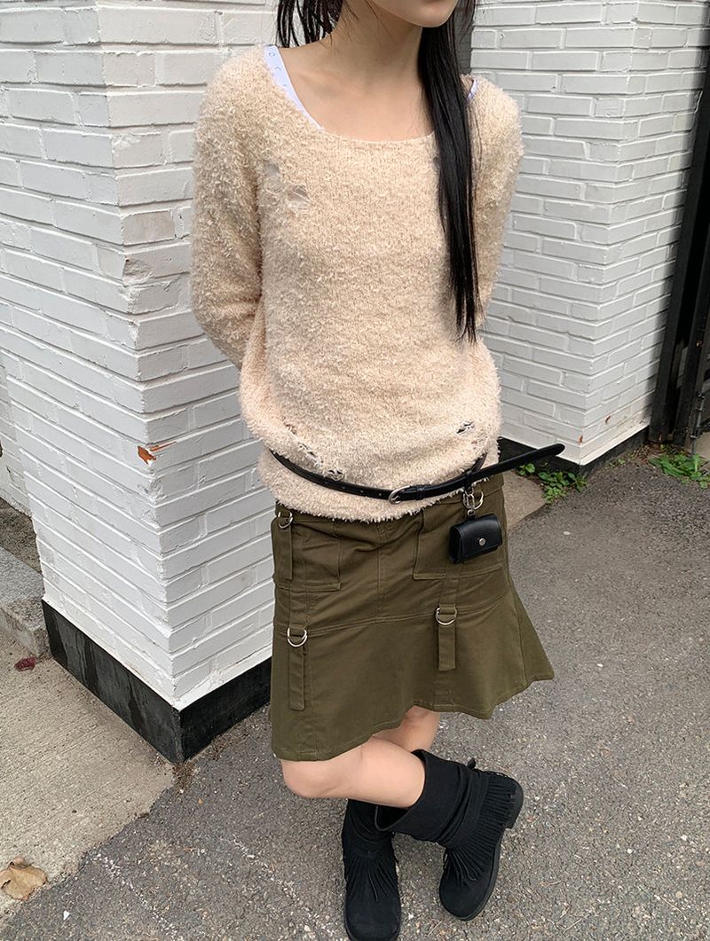 BOUCLE DAMAGE LOOSE KNIT (2C)