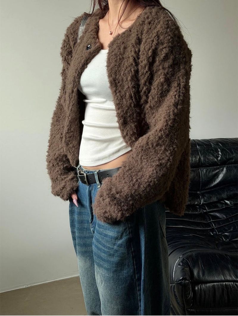 [Unisex] Alphaca fur cardigan(2color)