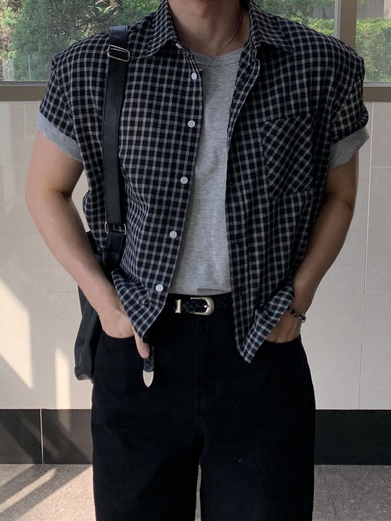 Mensfloor（メンズフロア）の「Forma Crop Check Short Sleeve Shirt（Tops）」